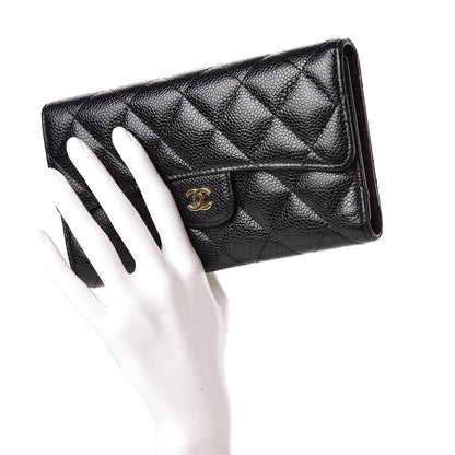 Chanel Caviar Quilted Large Flap Wallet Black 2 of 11