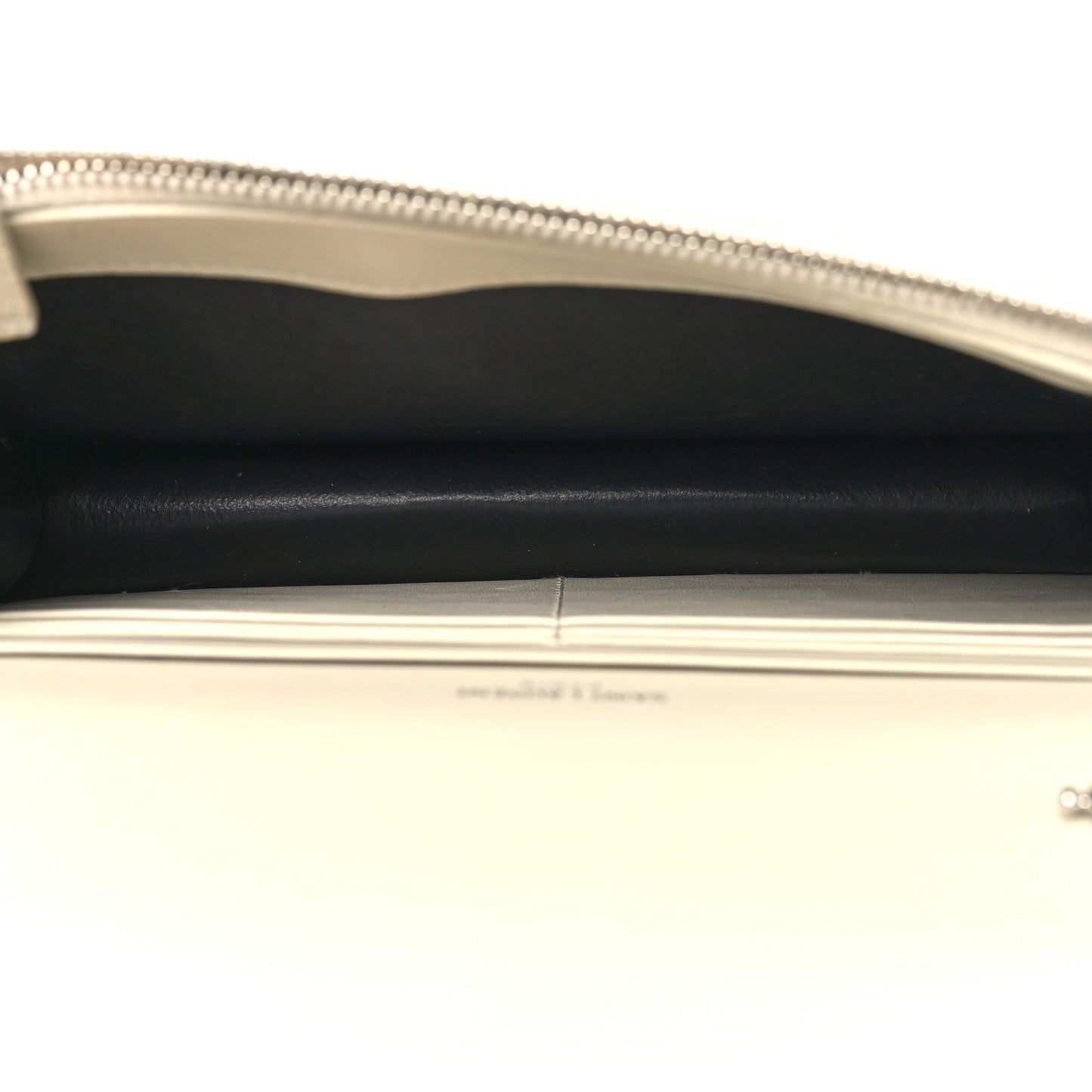 Calfskin Crocodile Embossed Kate Monogram Tassel Chain Wallet Vintage White