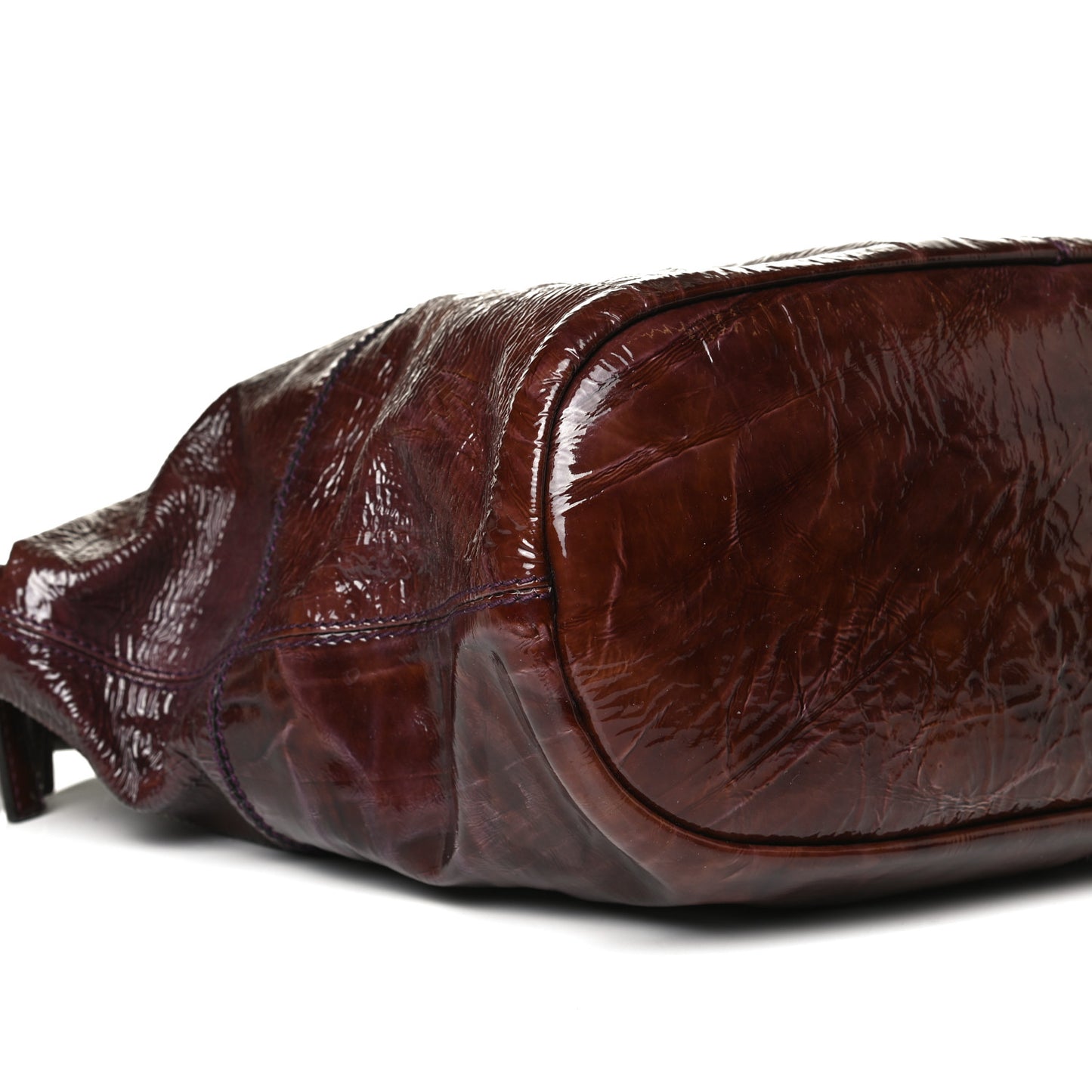 Crinkled Patent Medium Nightingale Brown