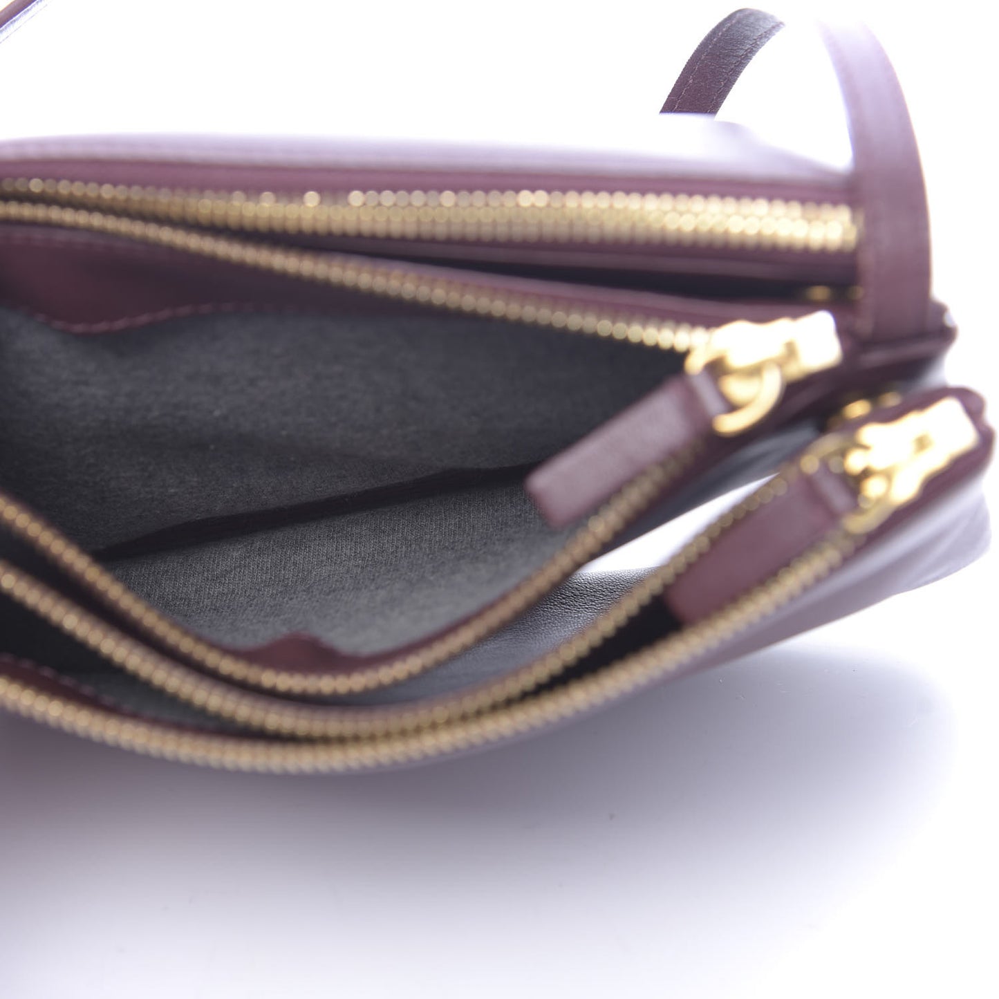 Smooth Lambskin Small Trio Crossbody Bag Burgundy
