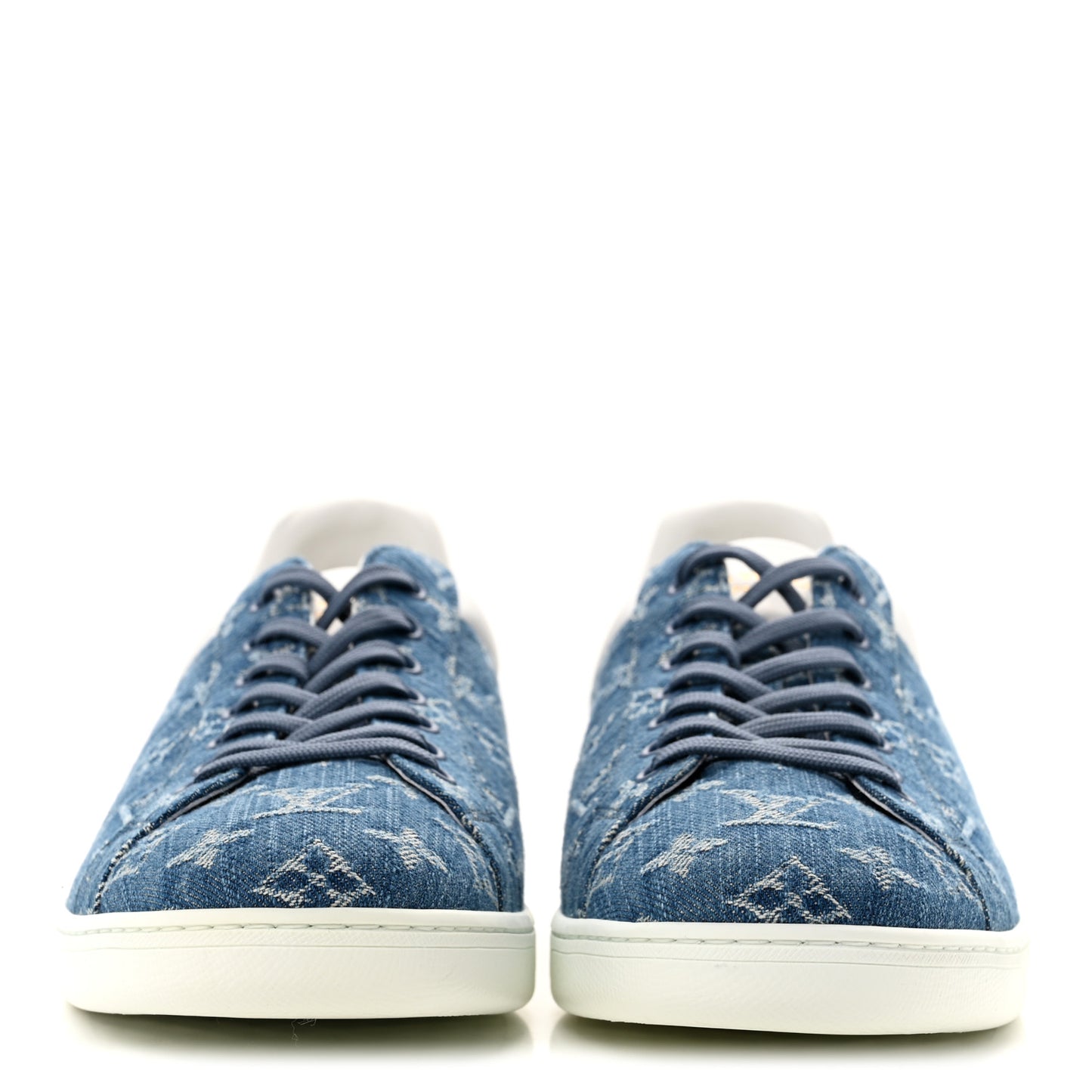 Denim Monogram Mens Luxembourg Sneakers 10 Bleu Jeans Blue