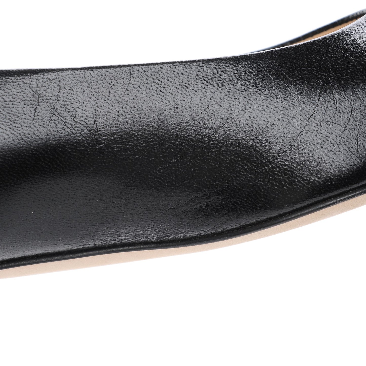 Goatskin Grosgrain Cap Toe Ballerina Flats 35 Black