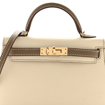Hermes Epsom Horseshoe Mini Kelly Sellier 20 Craie Etoupe 8 of 12