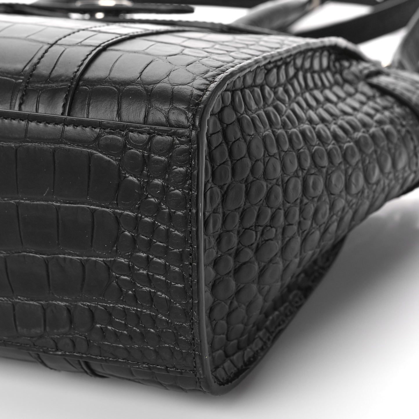 Crocodile Embossed Mini Zipped Bayswater Black