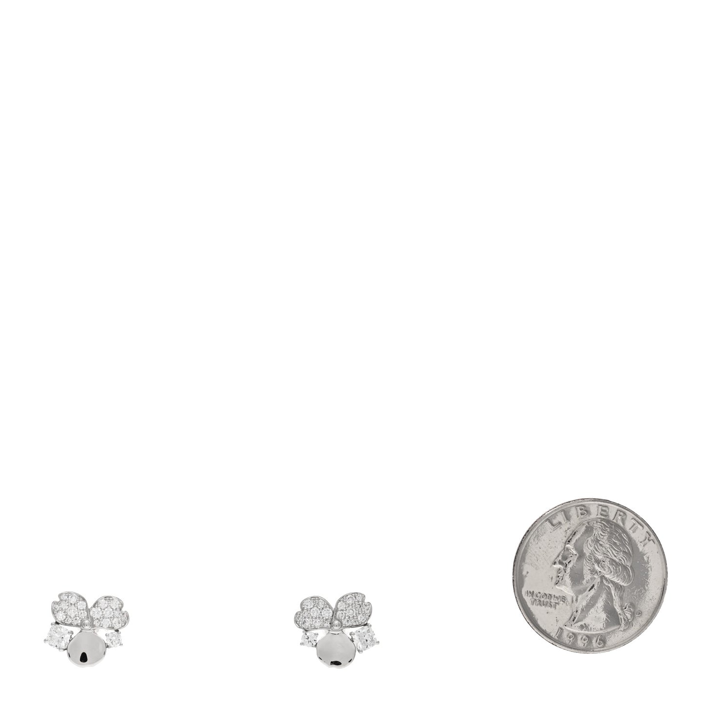 Platinum Diamond Paper Flowers Cluster Earrings