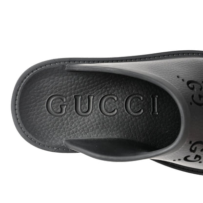 Gucci Rubber GG Monogram Perforated Elea Platform 55mm Lug Sole Sandals 35 Black 6 of 9
