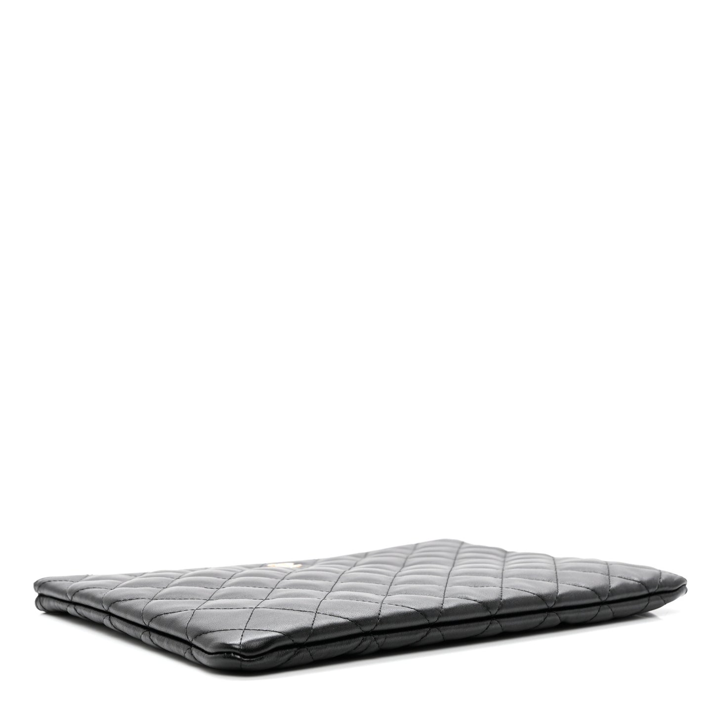 Lambskin Quilted Medium Cosmetic Case Black