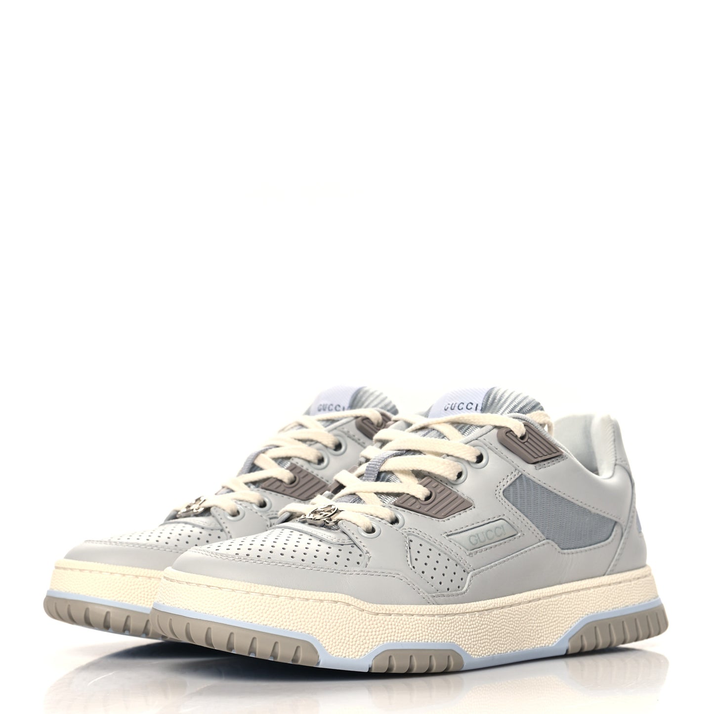 Calfskin Perforated Sneakers 36 Smoky Grey