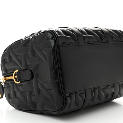 Christian Dior Calfskin Embossed Graphic Cannage Groove 25 Bag Black 9 of 10