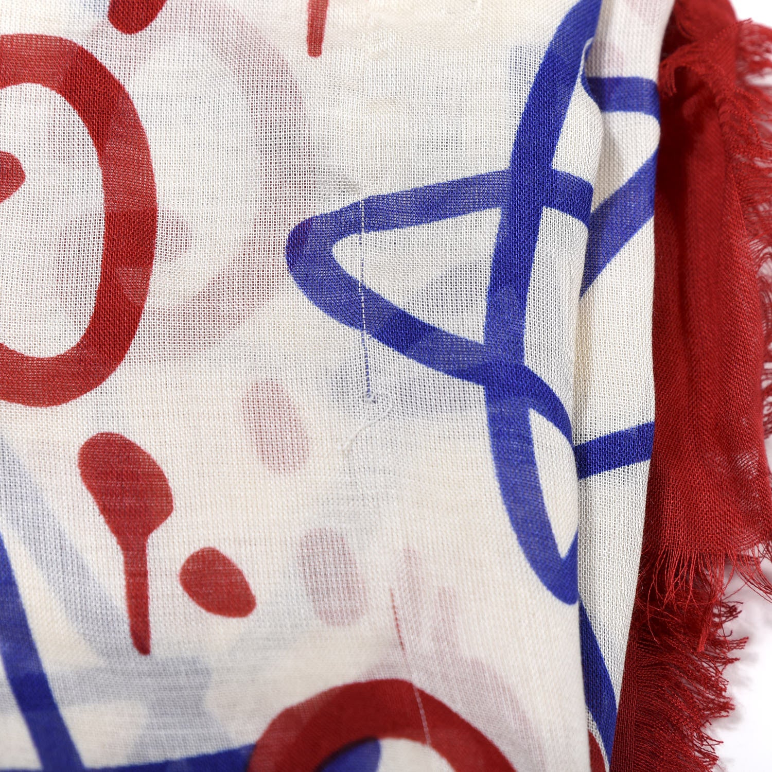 Gucci Modal Silk GucciGhost Print Square Scarf White 5 of 5