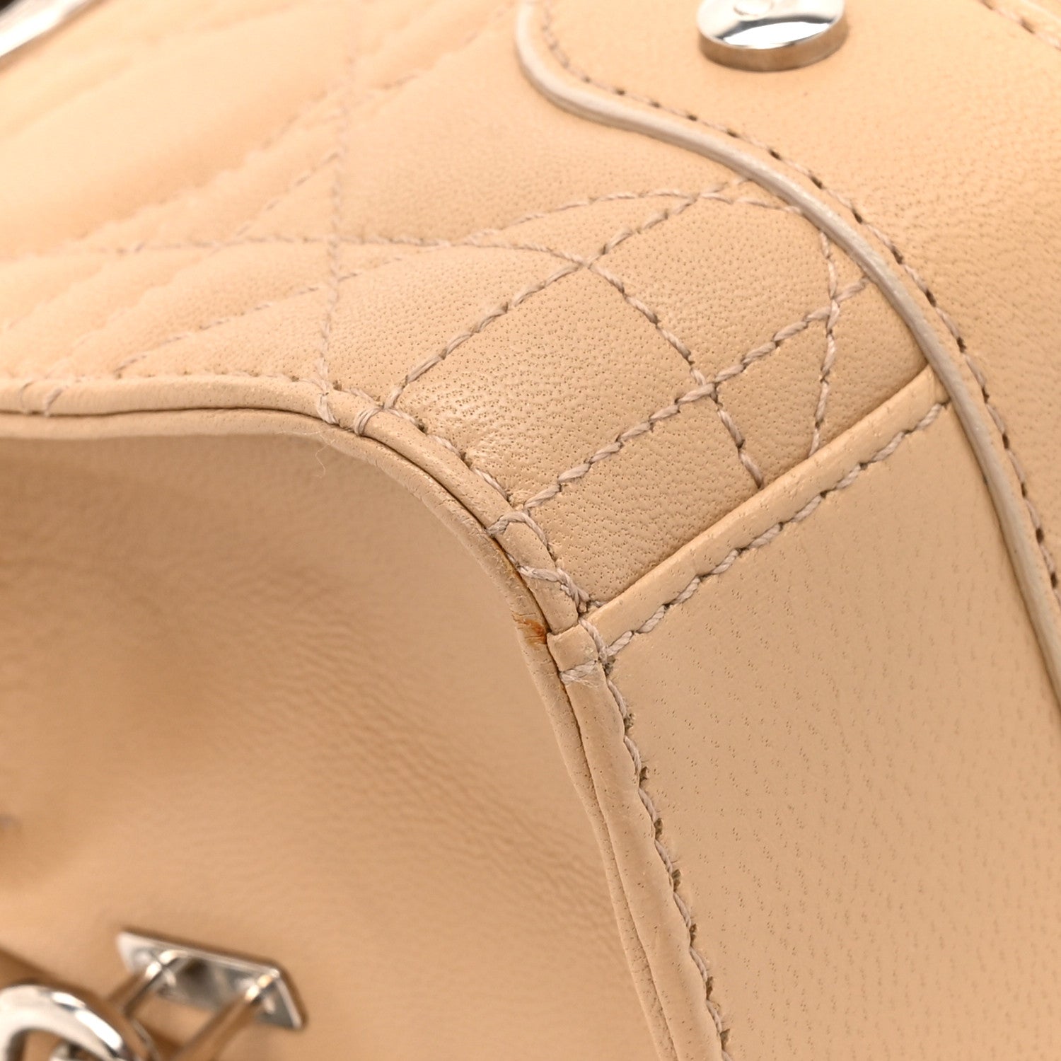 Christian Dior Lambskin Cannage Soft Lady Dior East West Beige 11 of 15