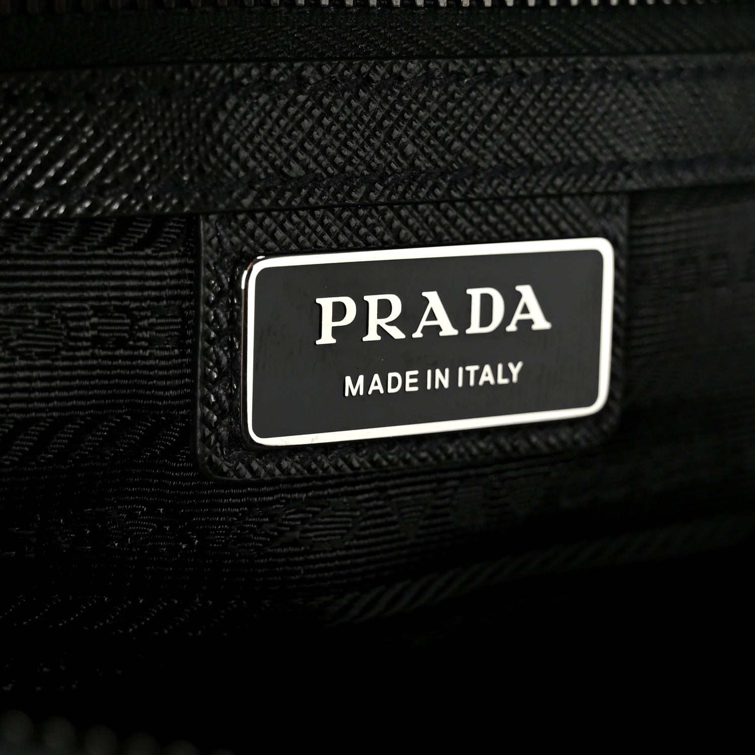 Prada Tessuto Saffiano Pocket Double Zip Shoulder Bag Black 6 of 9