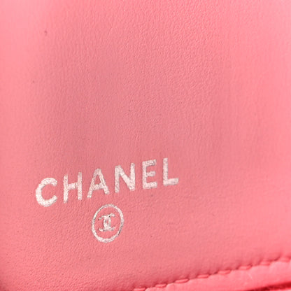 Chanel Lambskin Camellia Embossed Zip Around Organizer Wallet Pink 6 of 11