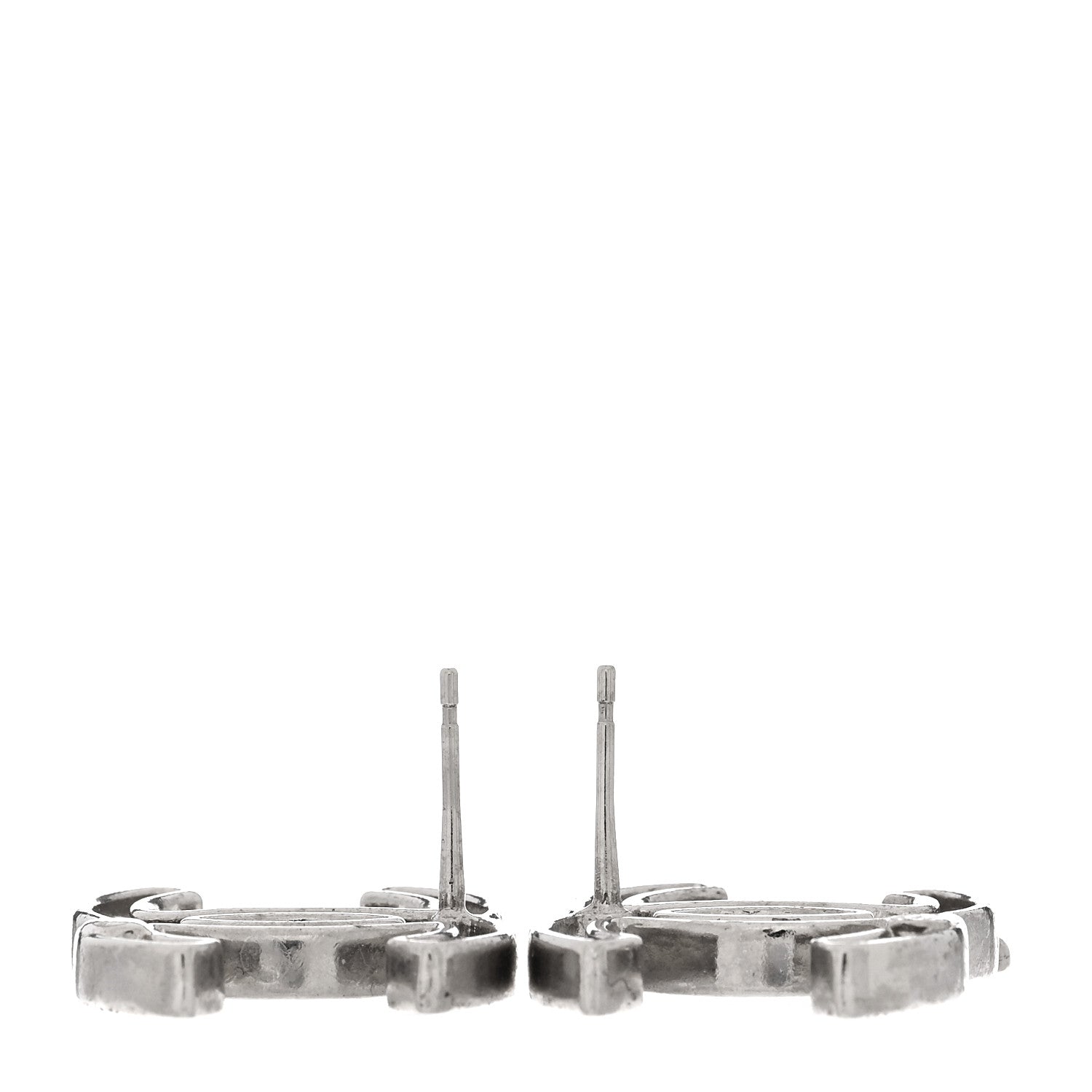 Chanel Crystal CC Starfall Earrings Silver 3 of 5