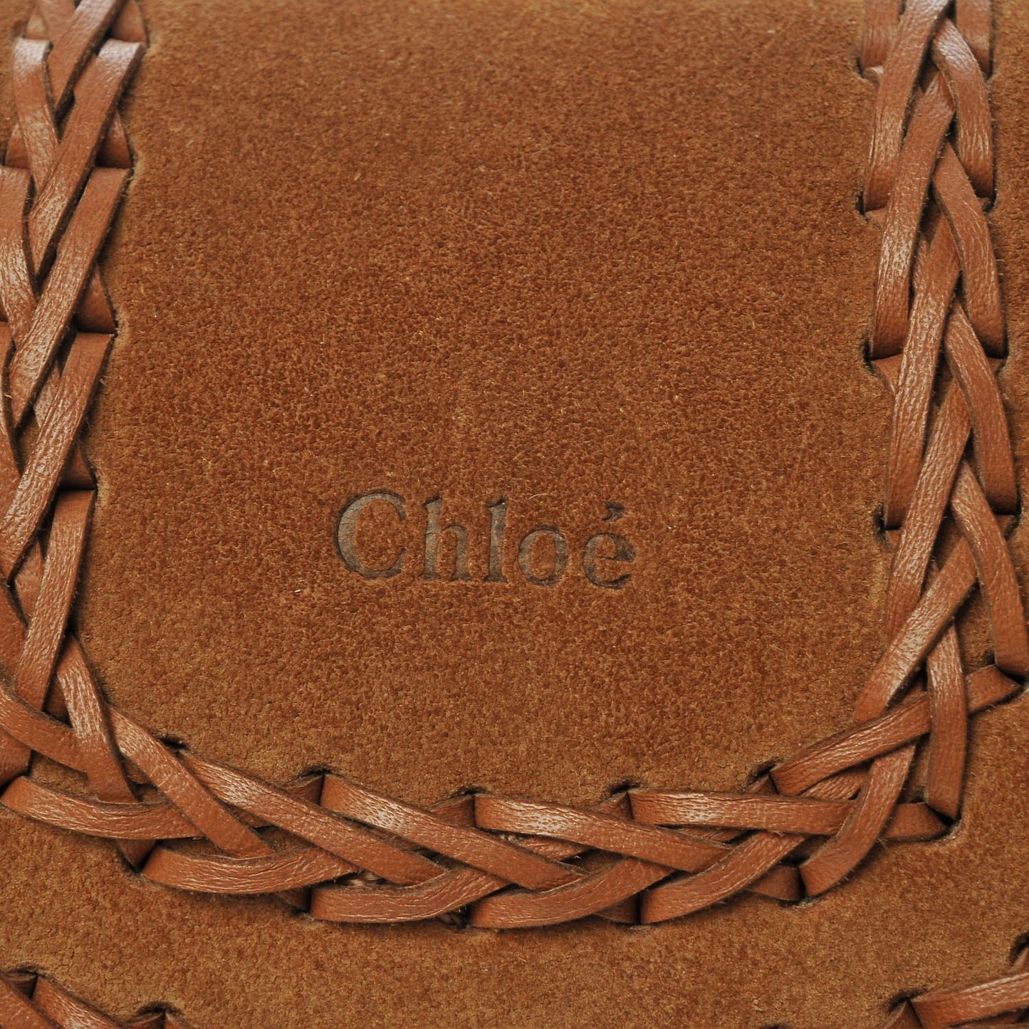 Suede Calfskin Braided SMini Hudson Shoulder Bag Caramel