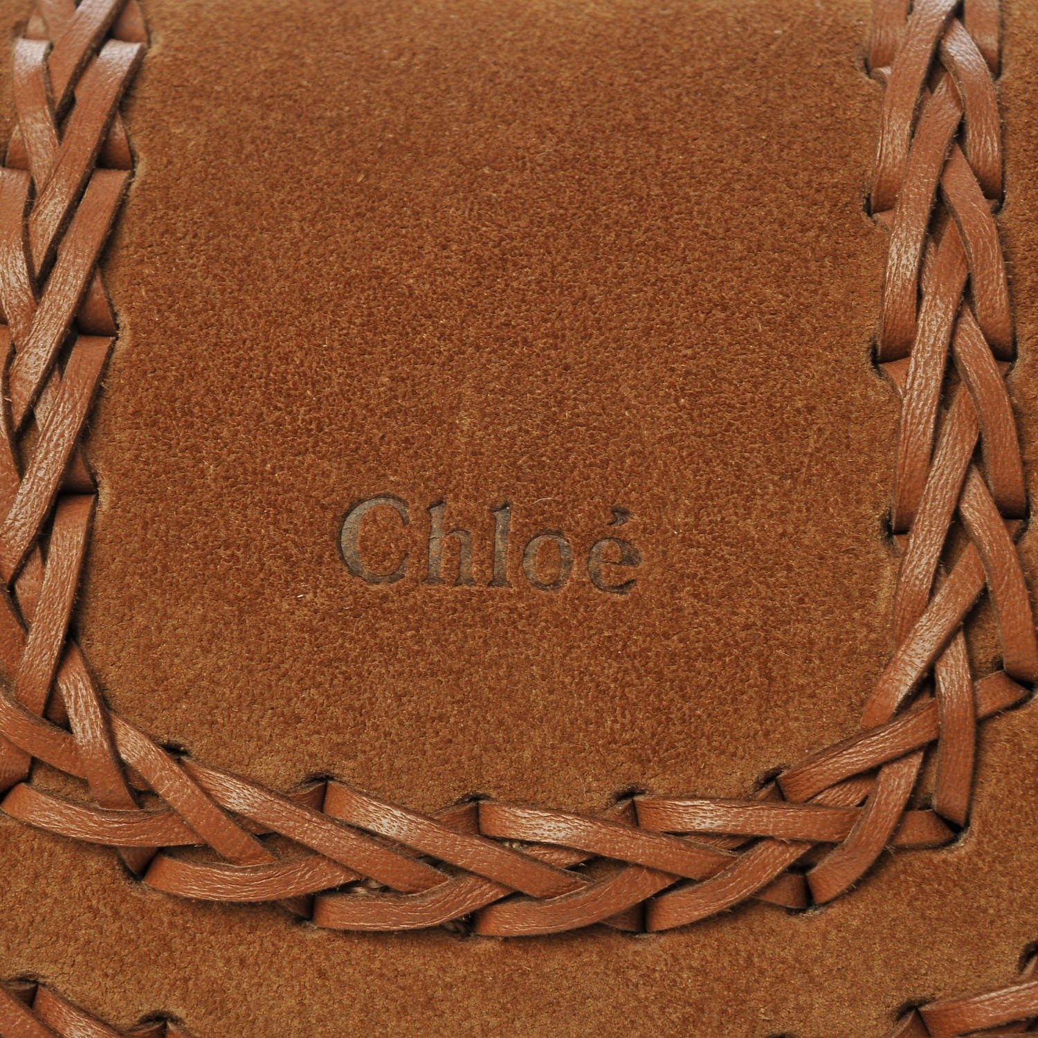 Chloe Suede Calfskin Braided SMini Hudson Shoulder Bag Caramel 7 of 7