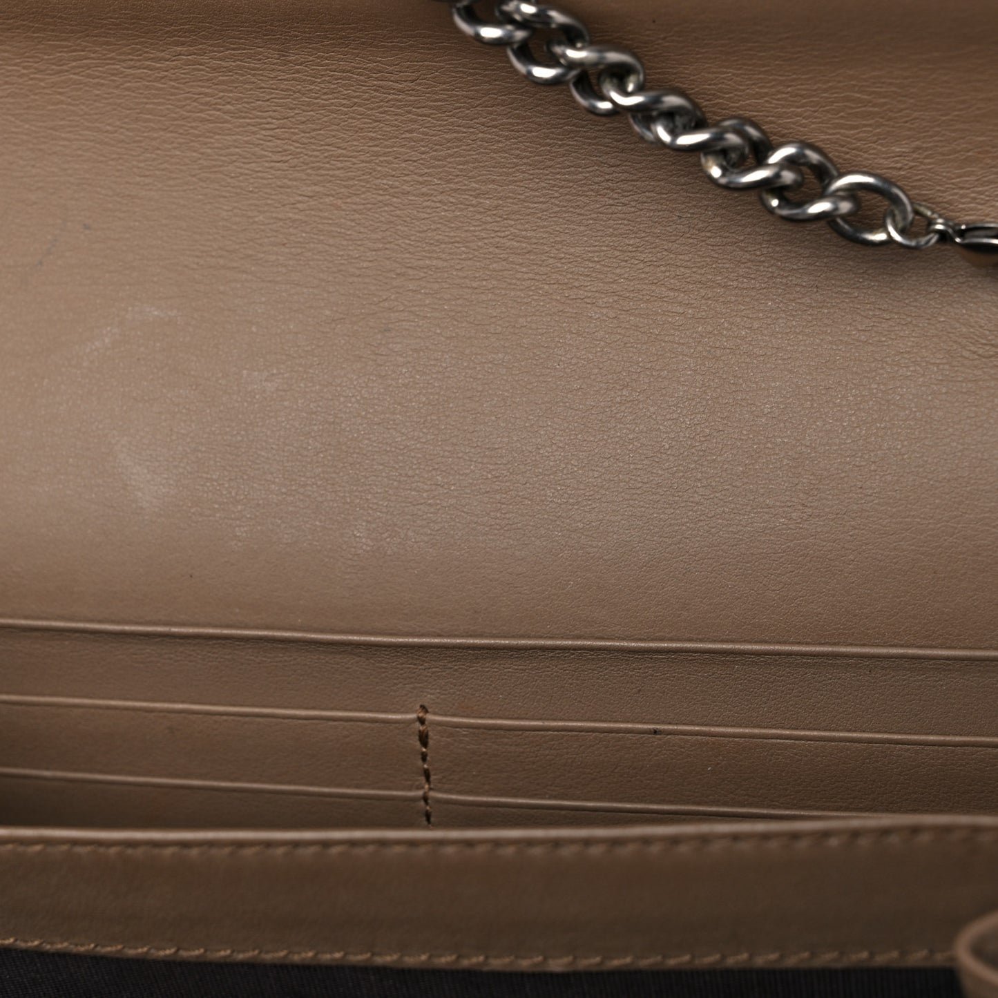 GG Supreme Monogram Mini Dionysus Chain Wallet Beige Taupe