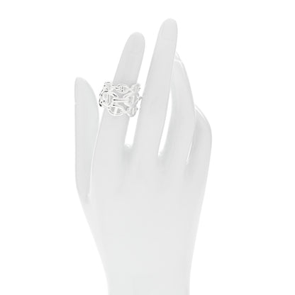 Hermes Sterling Silver GM Chaine d'Ancre Enchainee Band Ring 51 5.75 2 of 6