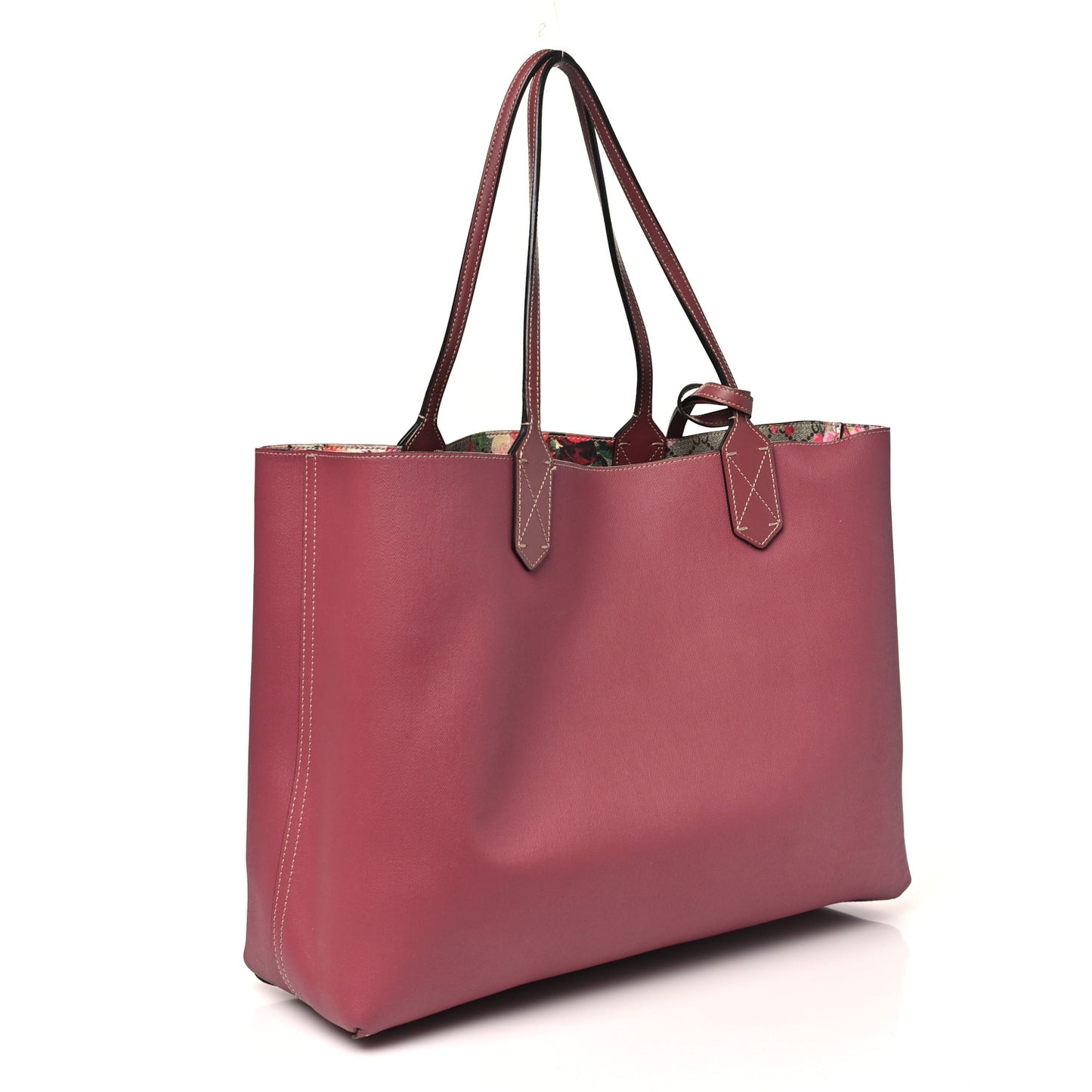 GG Supreme Monogram Blooms Medium Reversible Tote Beige Multicolor Dry Rose