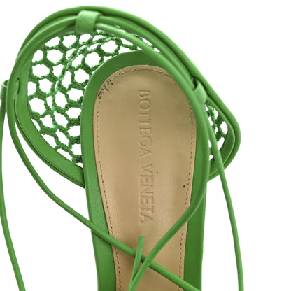 Bottega Veneta Mesh Nappa Stretch Ankle Tie 90mm Sandals 38.5 Grass 7 of 9