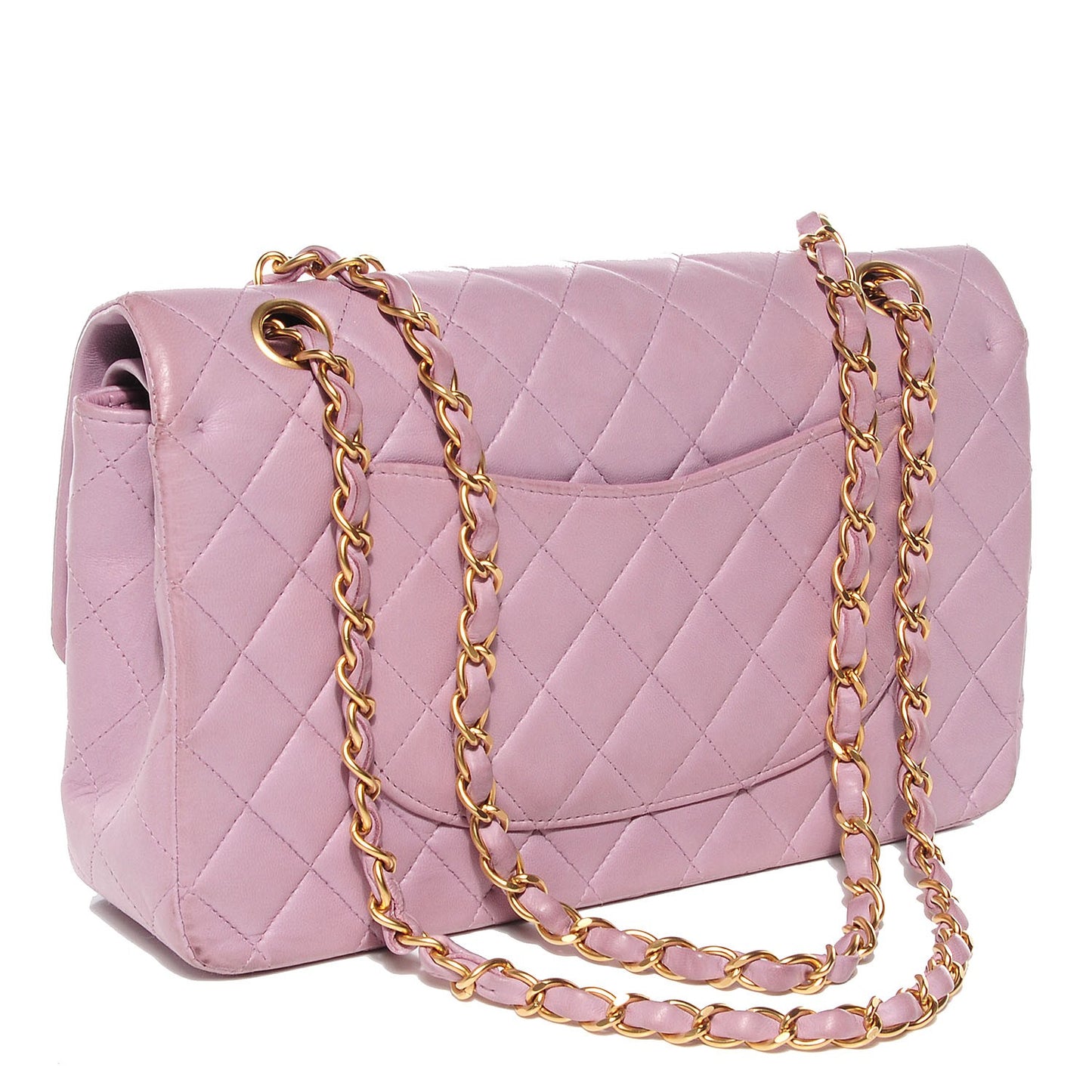 Lambskin Double Medium Flap Lilac