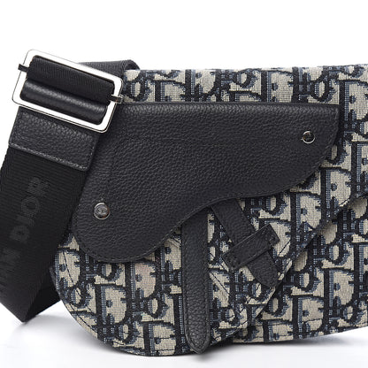 Christian Dior Oblique Saddle Messenger Pouch Beige Black 12 of 13