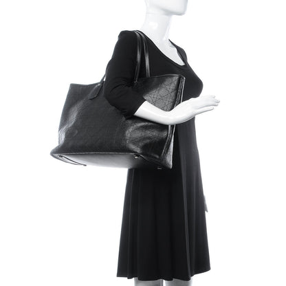 Christian Dior Coated Canvas Cannage Large Panarea Tote Black 2 of 9