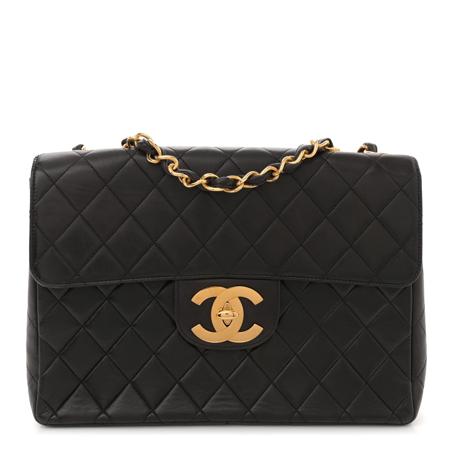 Chanel Lambskin Quilted Jumbo Single Flap Black 1 of 11