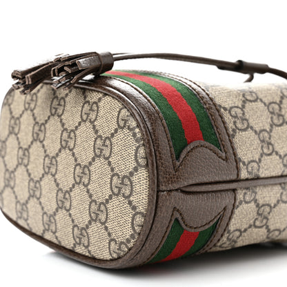 Gucci GG Supreme Monogram Web Mini Ophidia Bucket Bag Brown 10 of 11