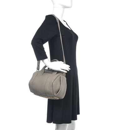 Alexander Wang Pebbled Lambskin Rockie Gray Pale Gold Hardware 2 of 9