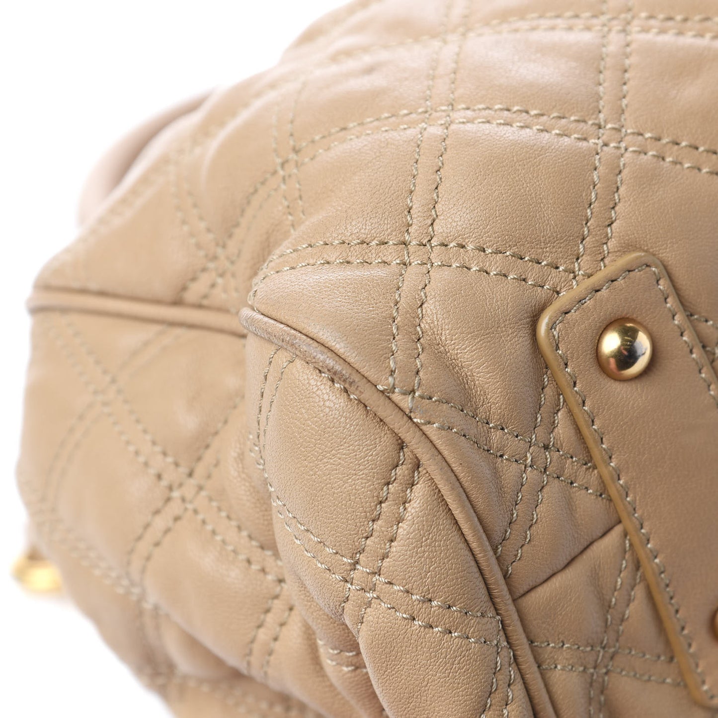Calfskin Quilted Stam Camel