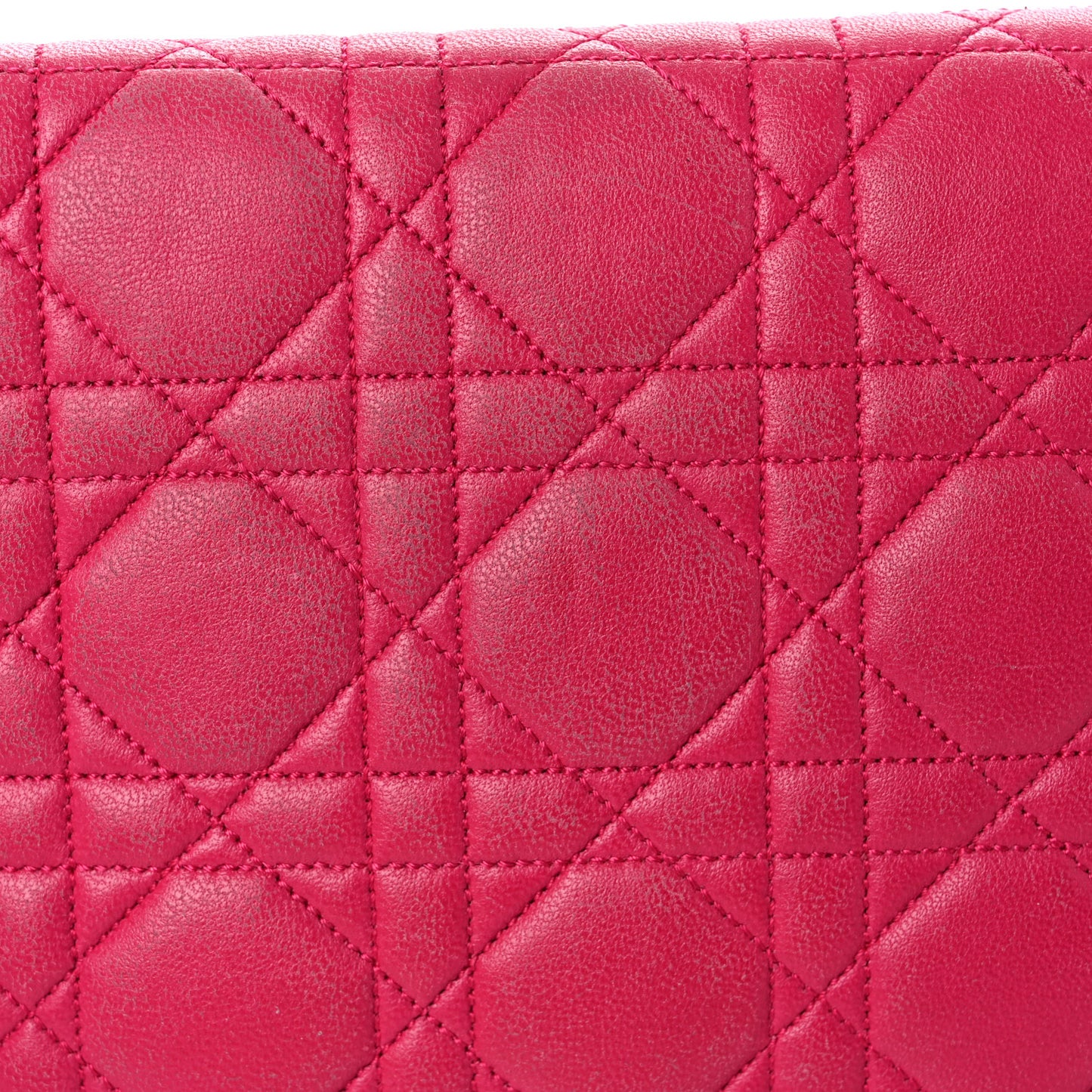 Lambskin Cannage Miss Dior Promenade Pouch Fuchsia