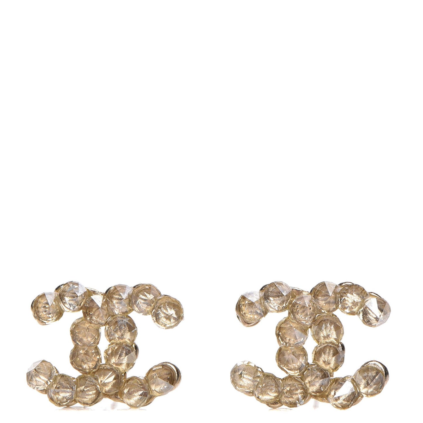 Poured Glass CC Earrings Light Gold
