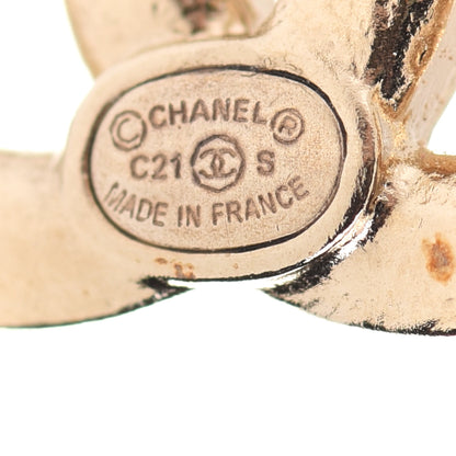 Chanel Crystal CC Starfall Earrings Gold 4 of 5