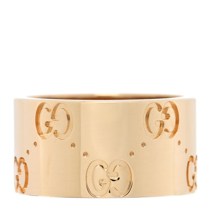 Gucci 18K Yellow Gold 9mm Icon Band Ring 46 3.75 1 of 5