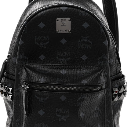 MCM Visetos Side Stud Mini Stark Backpack Black Black 7 of 9