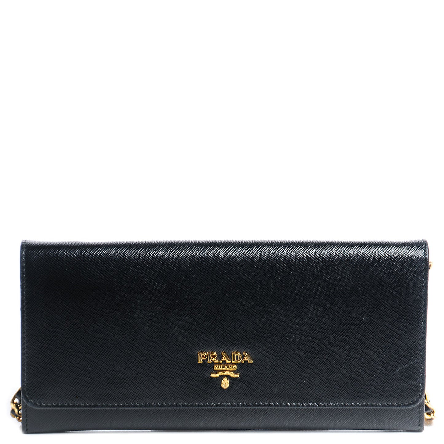 Saffiano Metal Oro Chain Wallet Nero Black