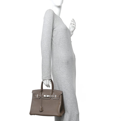 Hermes Taurillon Clemence Birkin 30 Etoupe 2 of 10