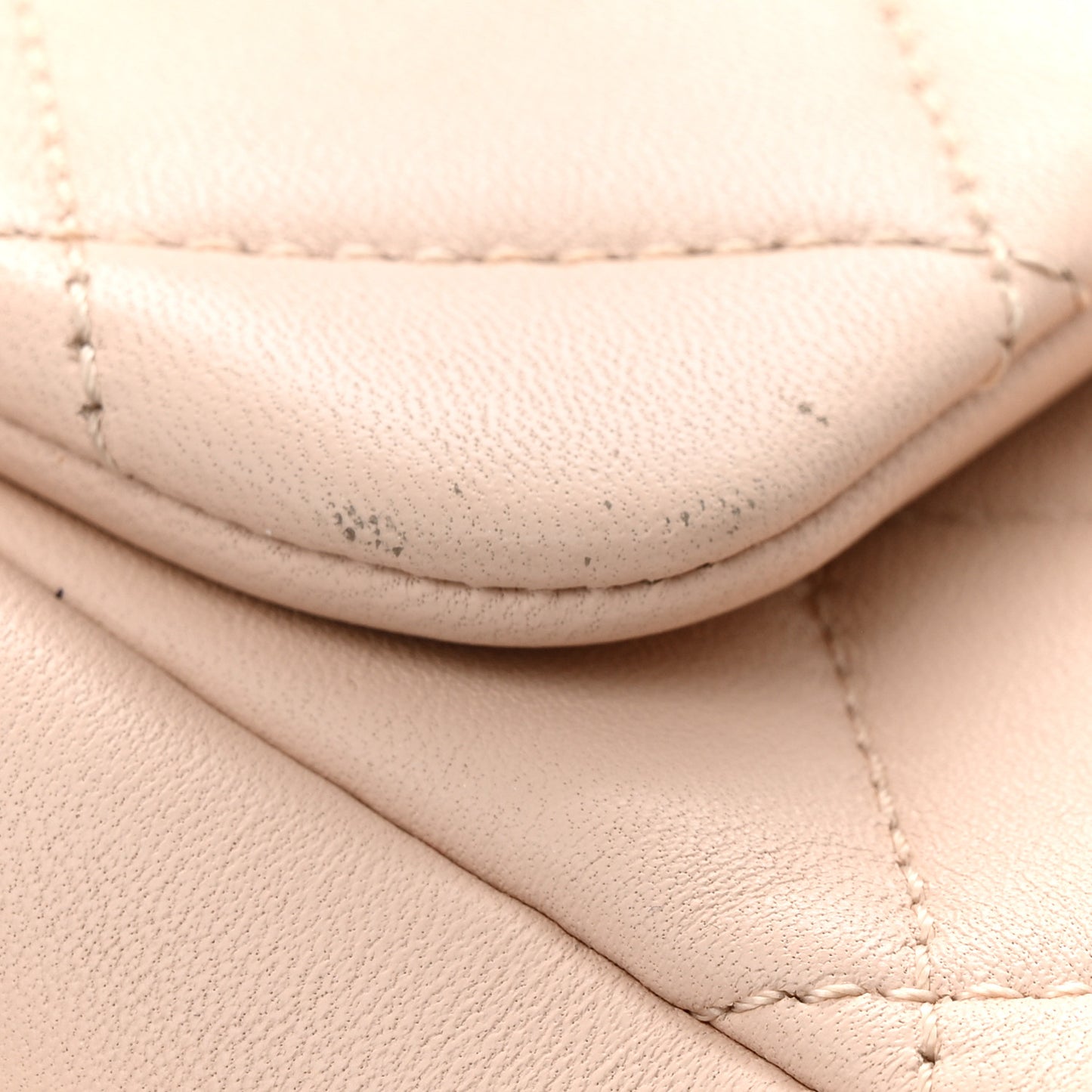 Lambskin Quilted Resin Bi-Color Chain Flap Bag Light Beige