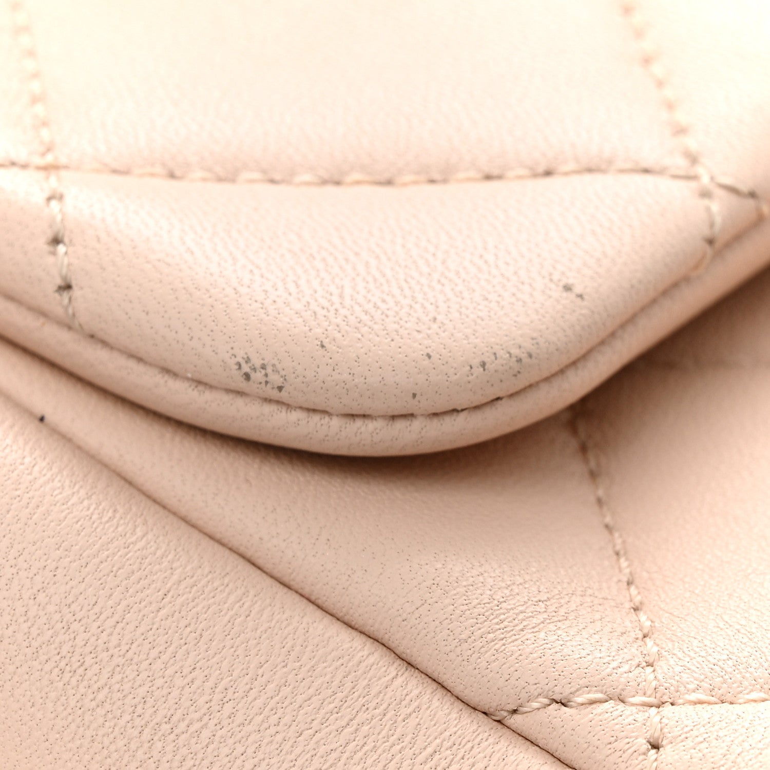 Chanel Lambskin Quilted Resin Bi-Color Chain Flap Bag Light Beige 14 of 15