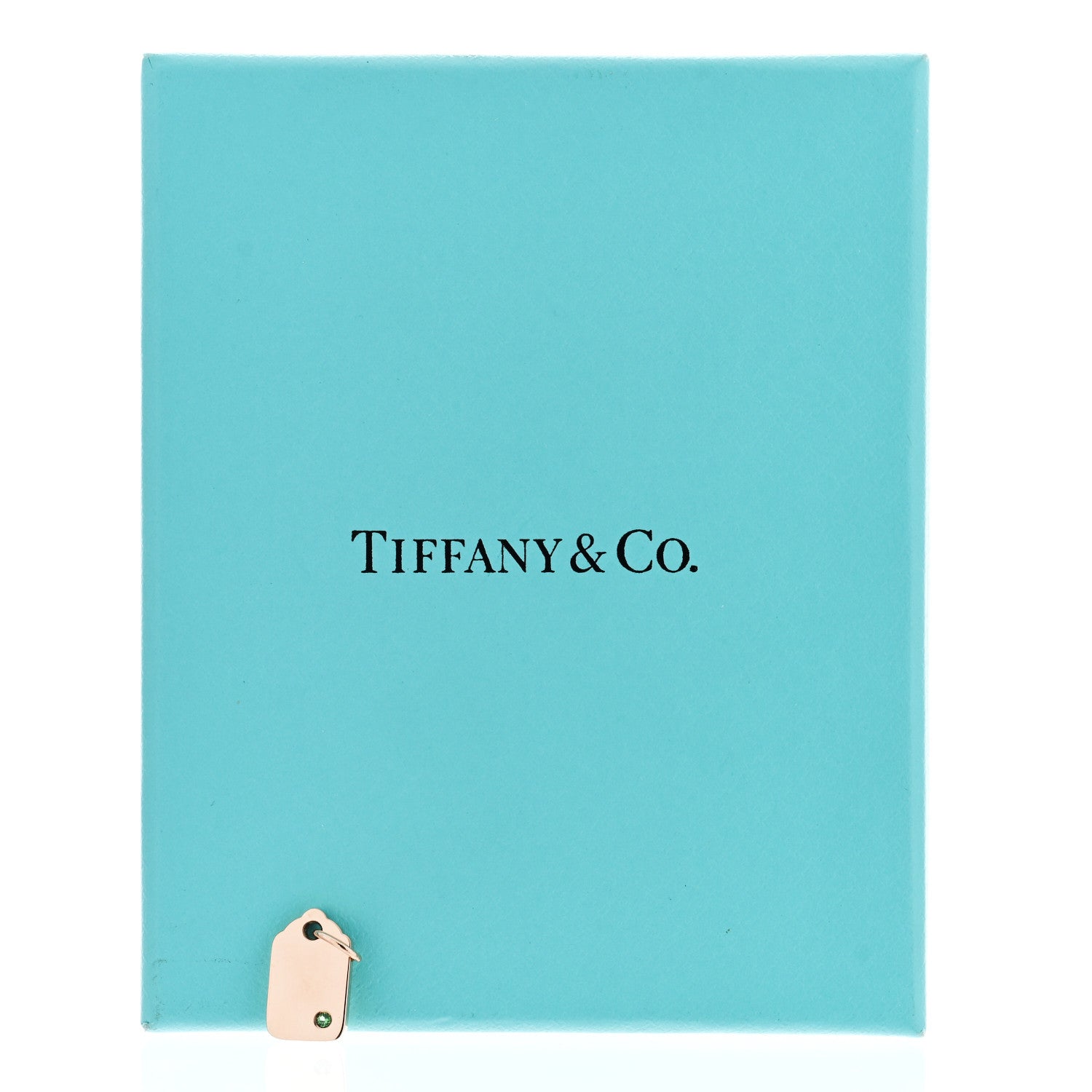 Tiffany 18K Rose Gold Tsavorite Tag Charm Pendant 3 of 3