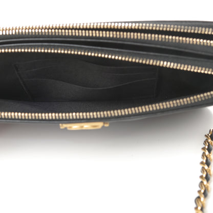 Chanel Lambskin Quilted Small Boy Clutch With Chain Black 6 of 13