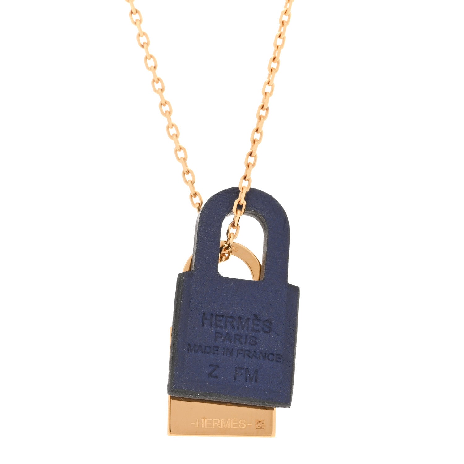 Hermes Swift O'Kelly Pendant Necklace Deep Blue 5 of 7