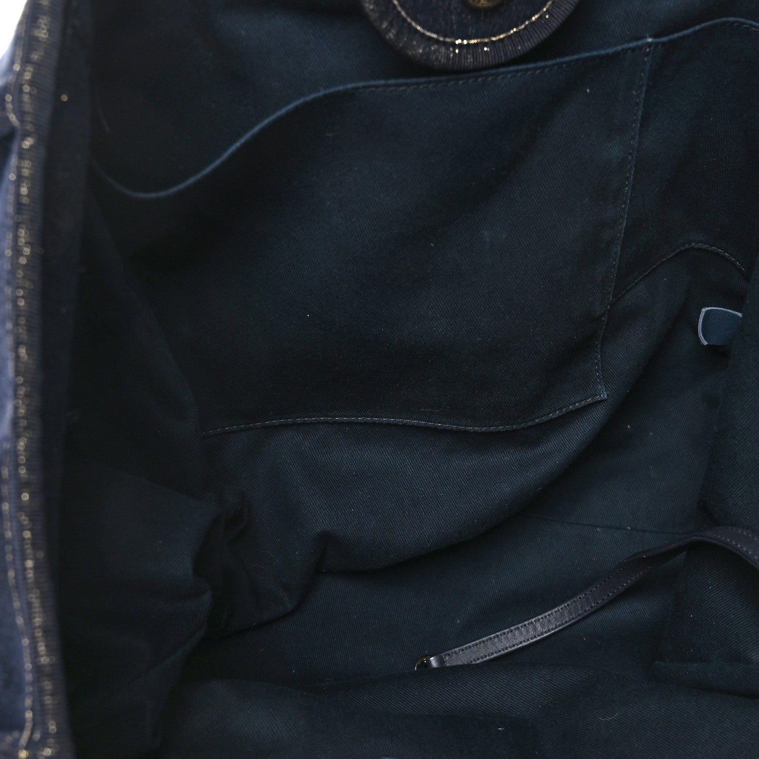 Chanel Lurex Canvas Medium Deauville Tote Navy Blue Gold 5 of 10