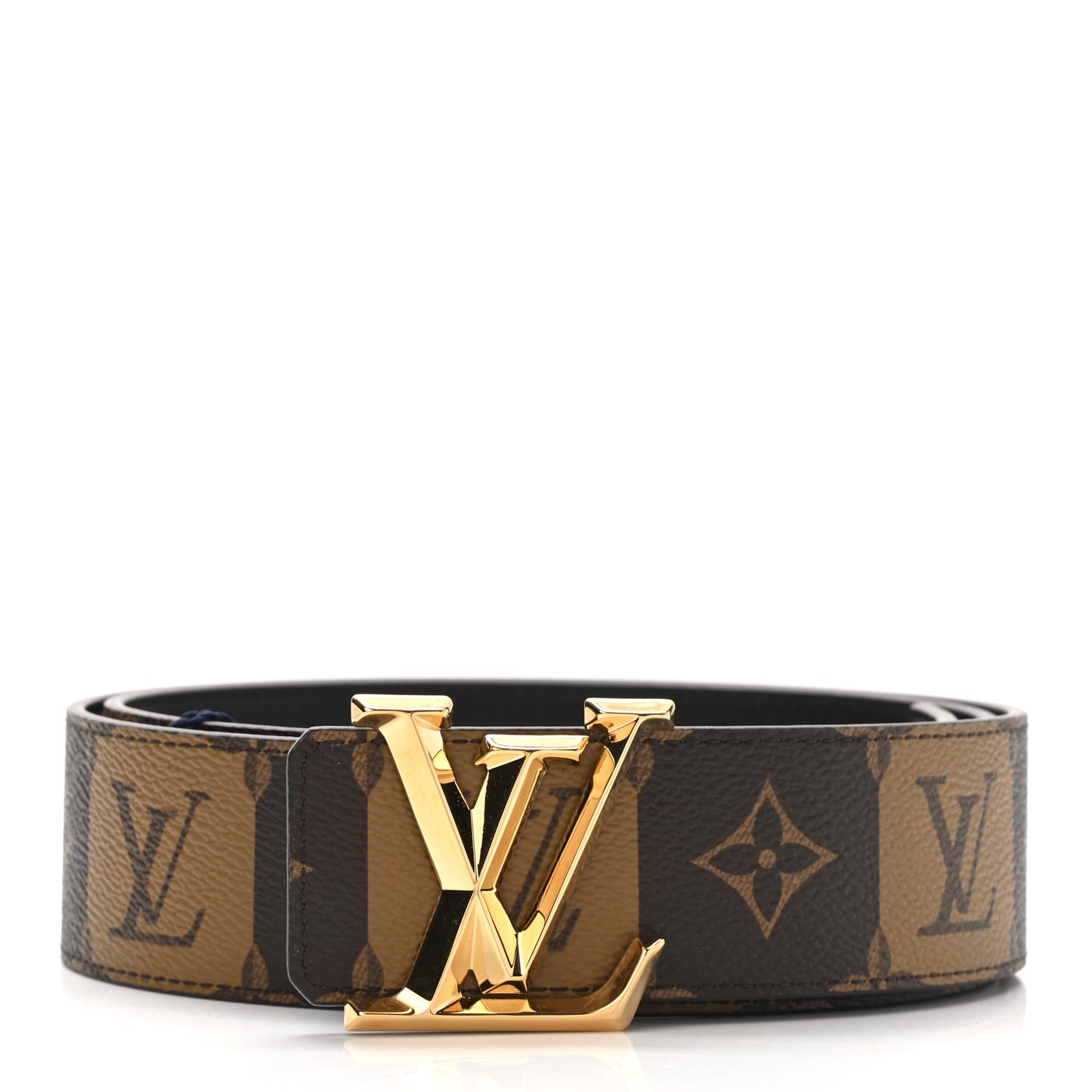 Calfskin Monogram 40mm LV Pyramide Stripes Reversible Belt 90 36