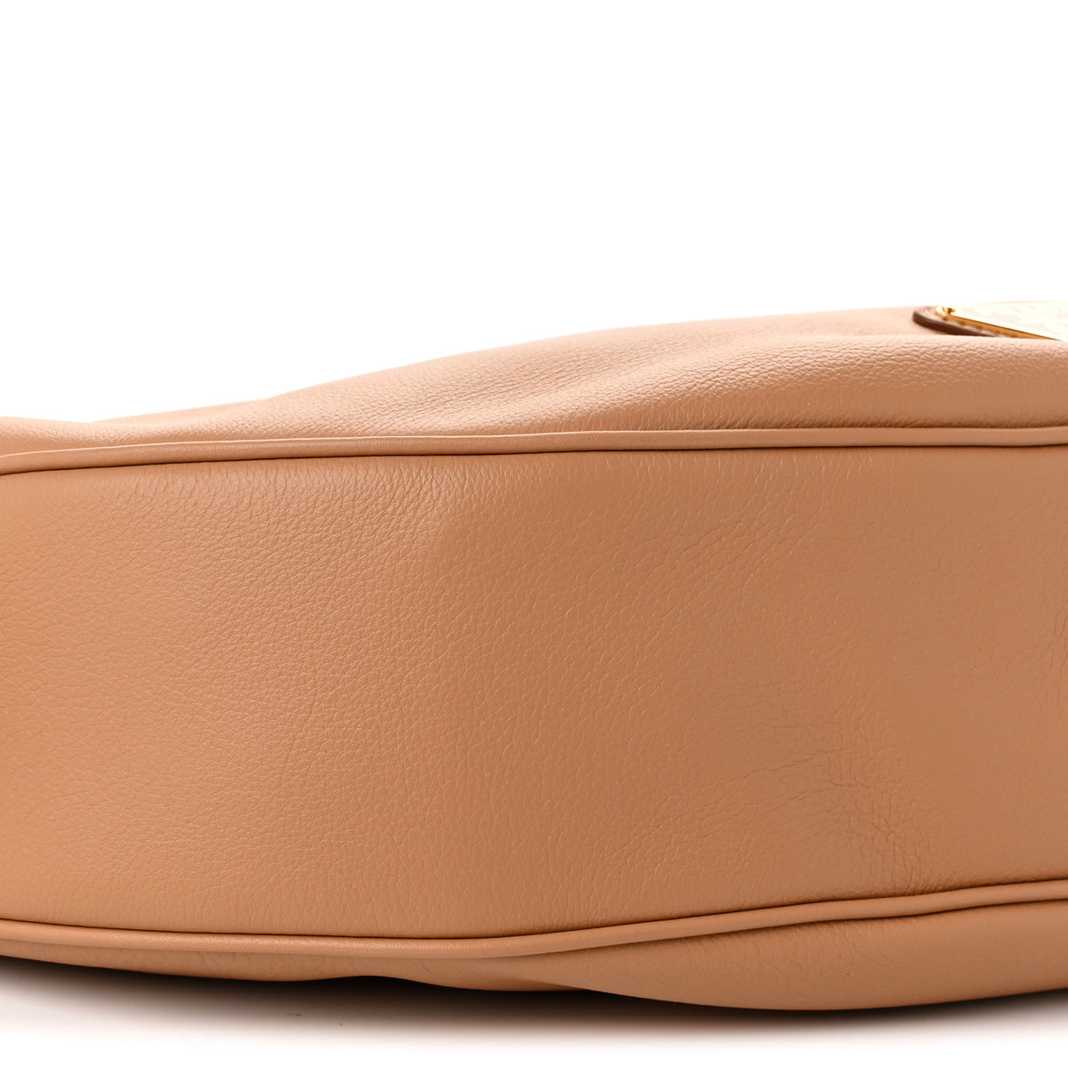 Soft Grain Calfskin Large Demi-Lune Shoulder Bag Naturale