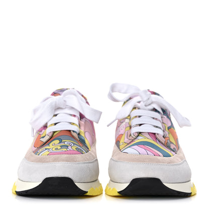 Hermes Technical Canvas Suede Goatskin Womens Stadium Sneakers 36.5 Bleu Beton Multicolor 2 of 6