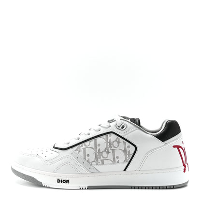 Christian Dior X SHAWN STUSSY Smooth Calfskin Oblique Mens B27 Low Top Sneakers 43 White Red 1 of 11