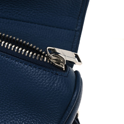Christian Dior Grained Calfskin Mens Saddle Bag Navy Blue 10 of 11