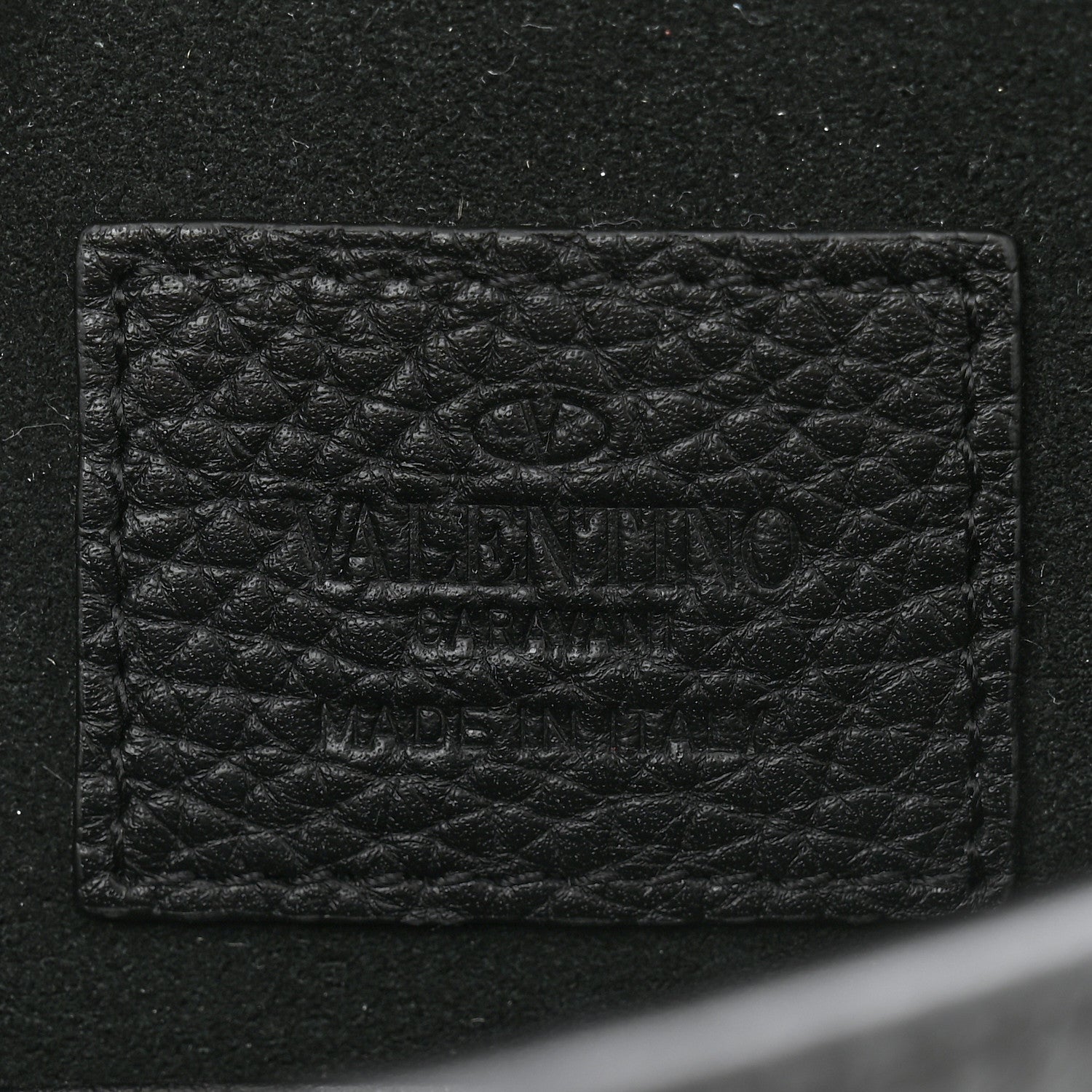 Valentino Garavani Pebbled Calfskin Medium Rockstud Envelope Flat Wristlet Pouch Black 5 of 7